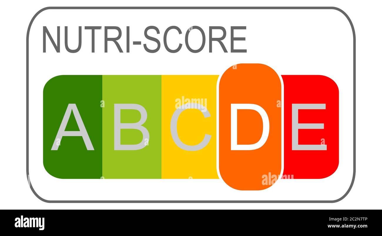 Nutri-Score Label D, 5-Farben Nutrition Label â €“ Illustration Stockfoto