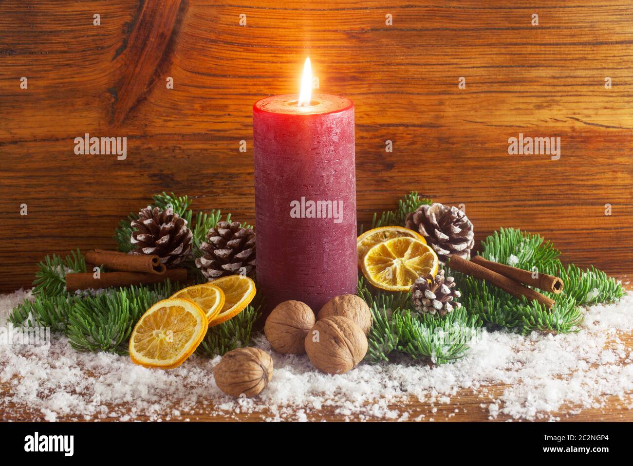 Weihnachtskerze Stockfoto