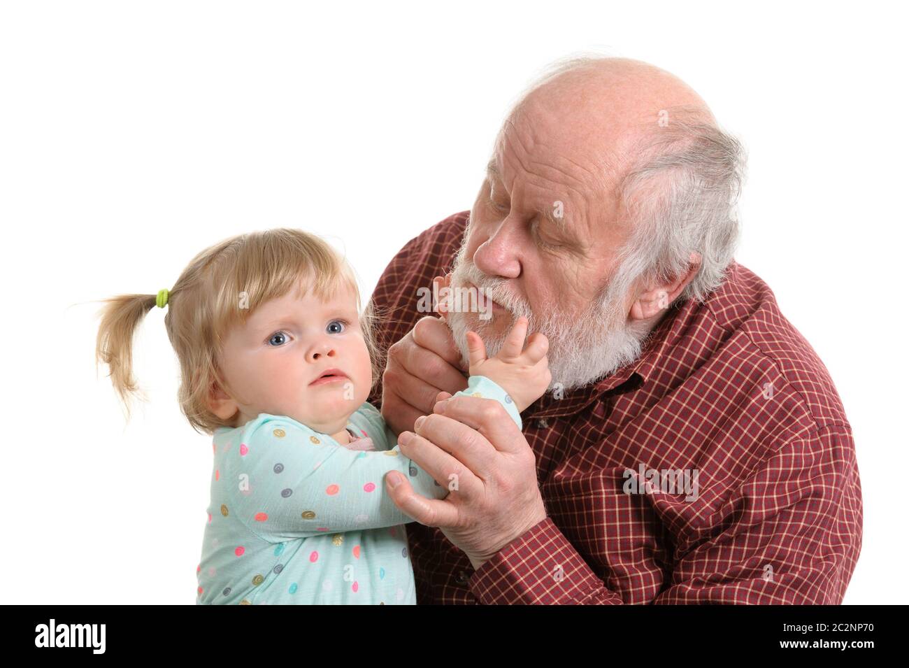 Alte gute Großvater und seine Enkelin Stockfoto