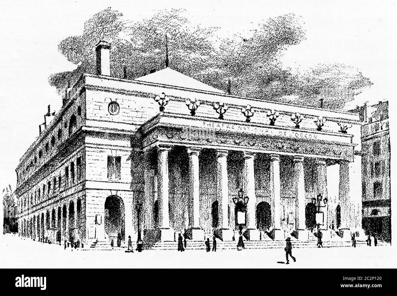 Theater de l'Odeon, Illustration mit Weingravur. Paris - Auguste VITU – 1890. Stockfoto