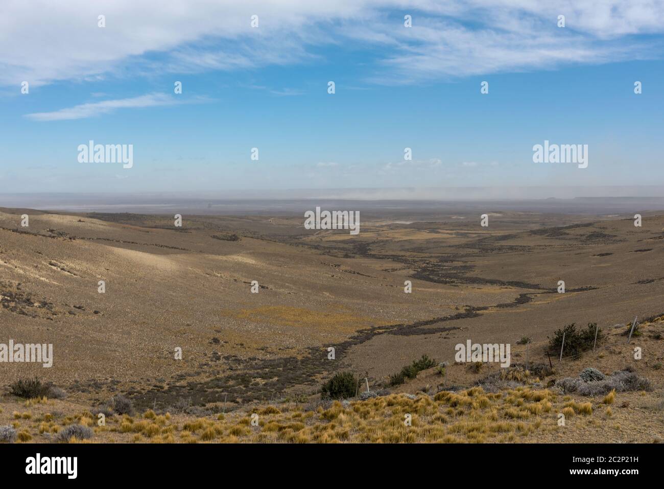 Steppenlandschaft in der Provinz Chubut, Argentinien Stockfoto