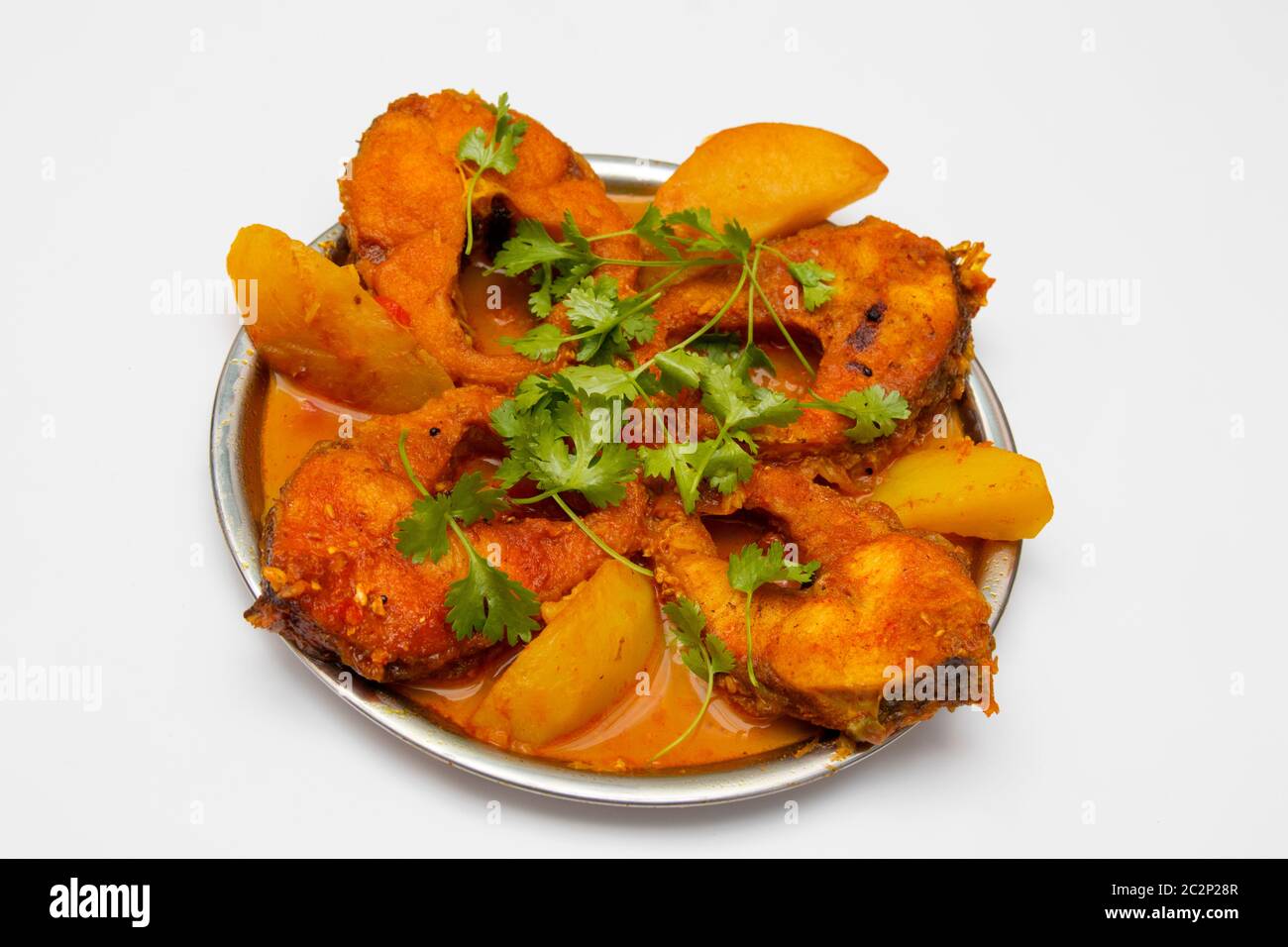 Dekoration von bengali Fisch Curry Stockfoto