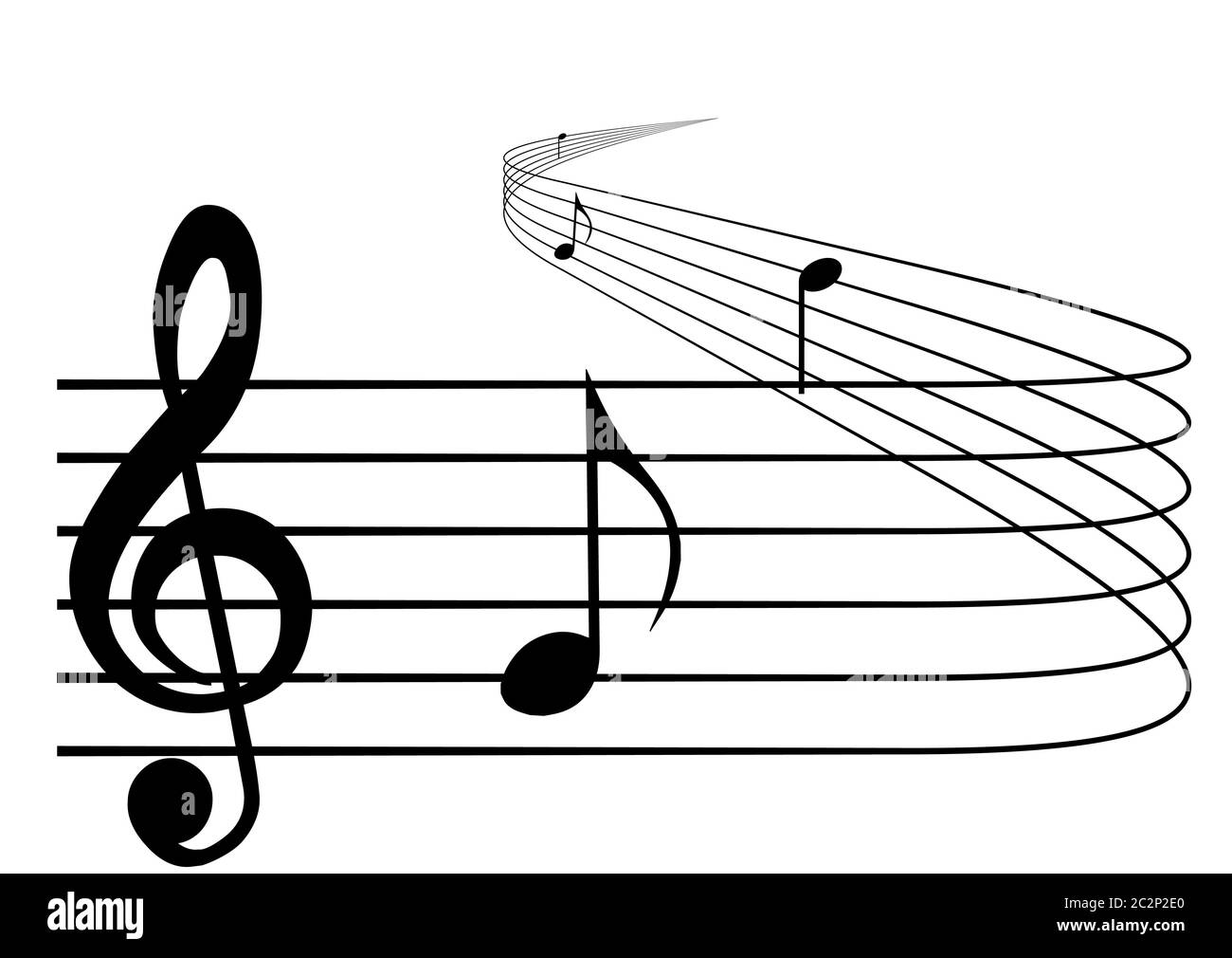 Das musikalische Personal ist weit weg Stockfoto