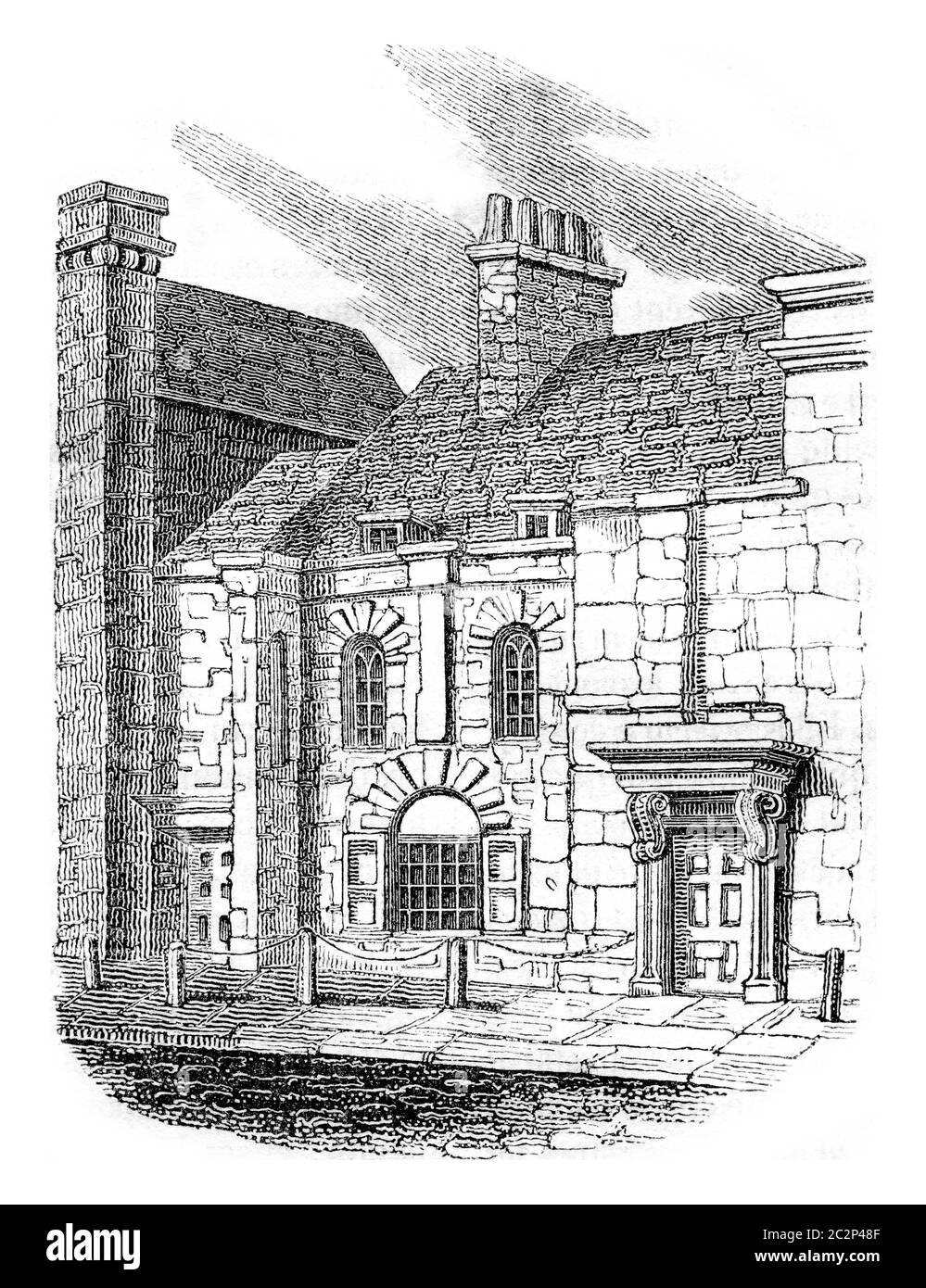 Haus oder Buckingham ermordet wurde, Vintage gravierte Illustration. Bunte Geschichte Englands, 1837. Stockfoto