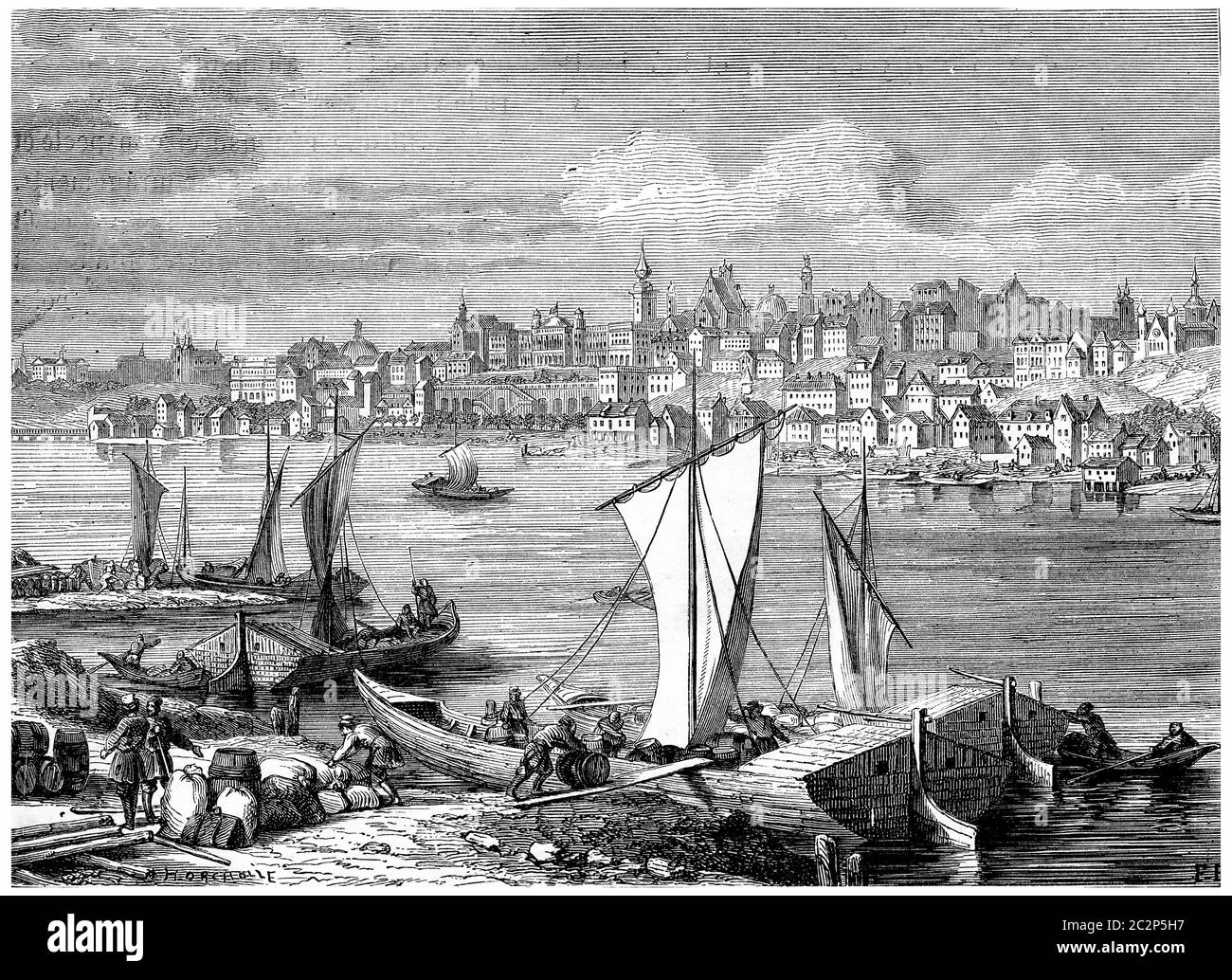 Warschau, Vintage-Grafik. Geschichte Frankreichs – 1885.. Stockfoto