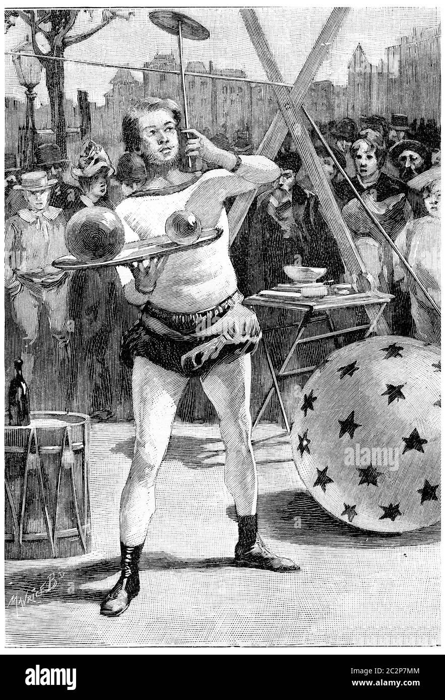 Jean Cascabel, Vintage-Grafik. Jules Verne Cesar Cascabel, 1890. Stockfoto