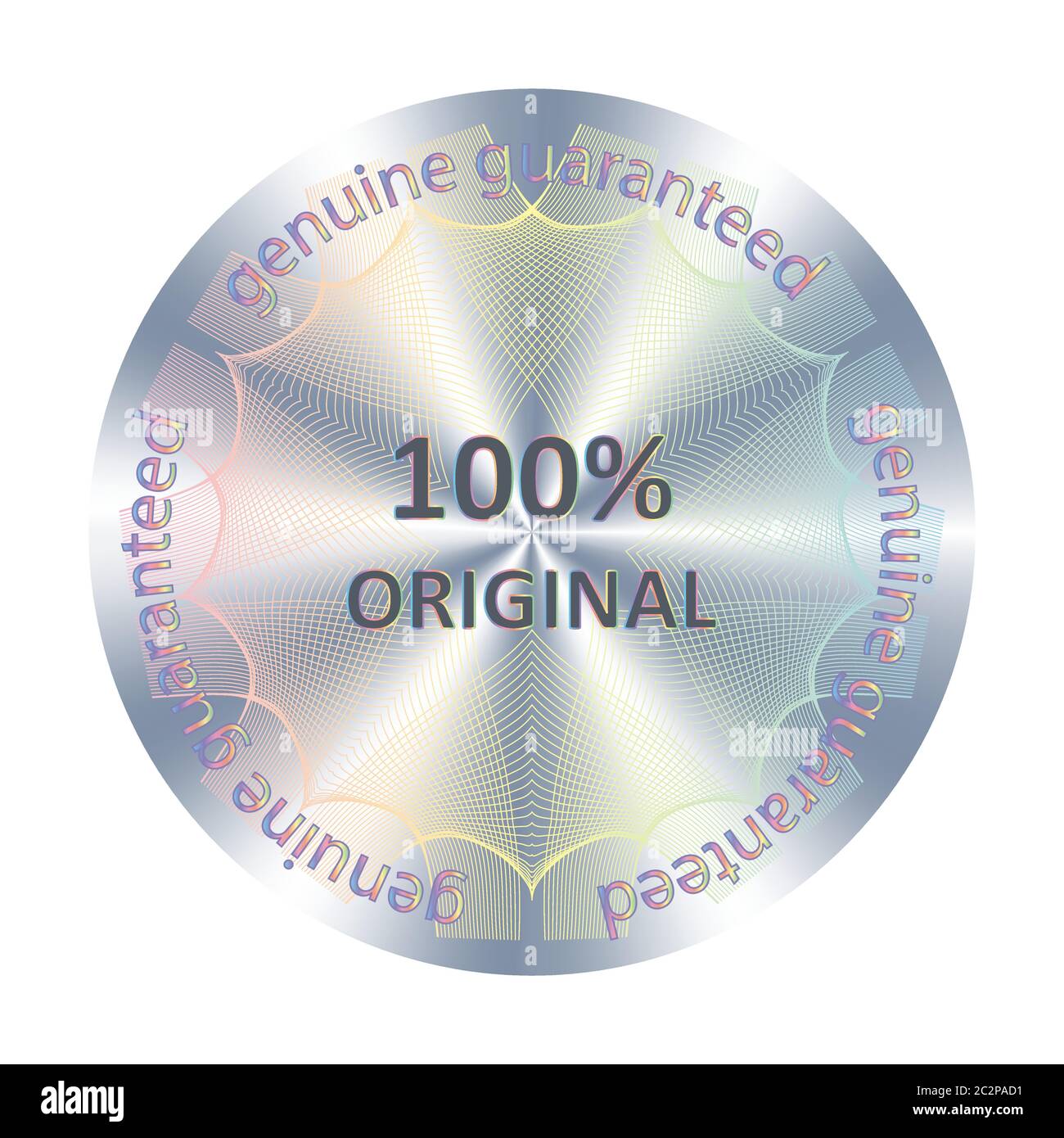 Original rundes Hologramm realistischer Aufkleber. Vektor-Element für die Produktqualität Garantie. Original-Produktsicherheit Stock Vektor