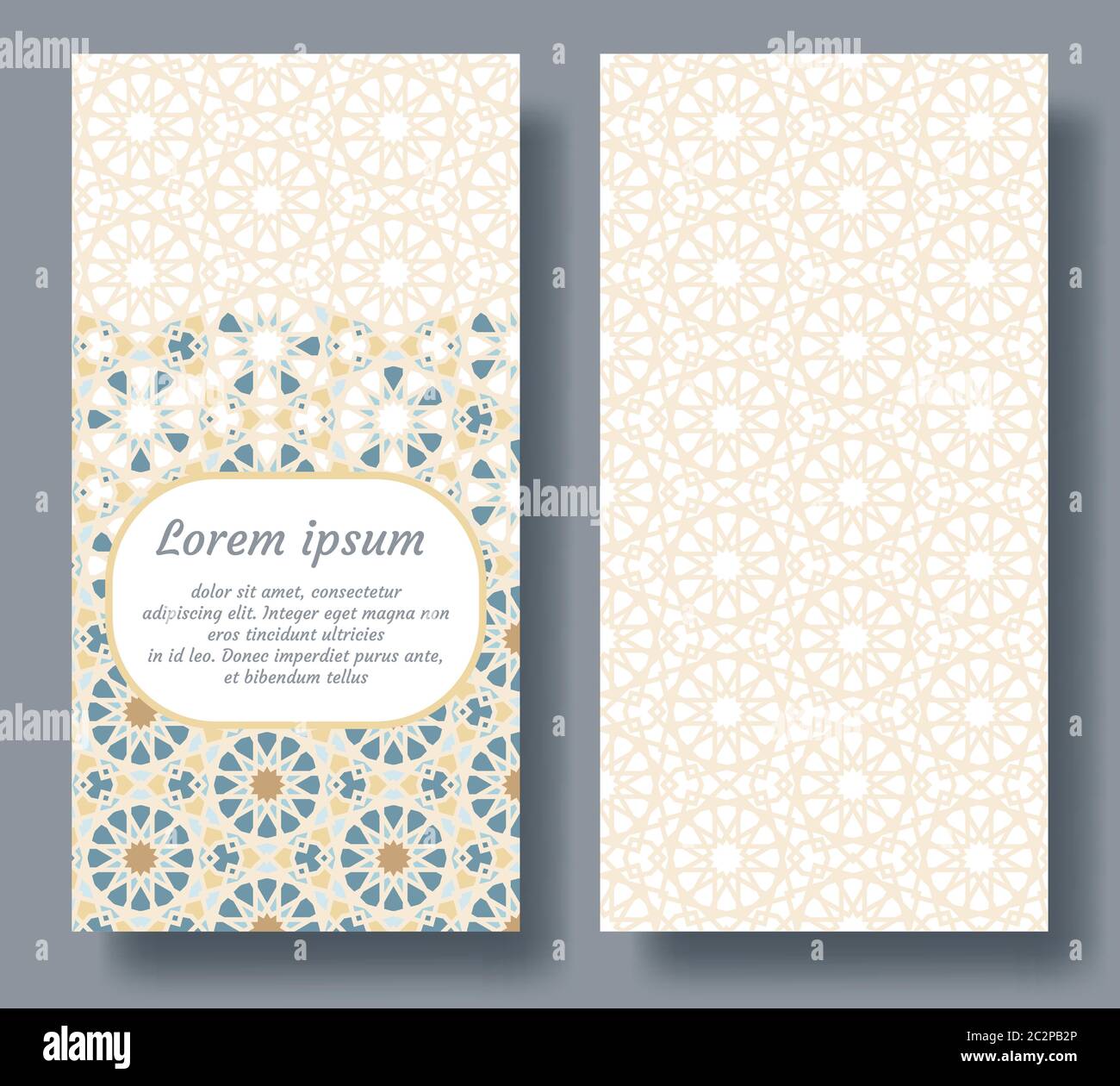 Arabisch Doppel-Karte Design für Einladung, Feier, speichern Sie das Datum, Hochzeit in arabisch geometrischen Mosaik durchgeführt Stock Vektor