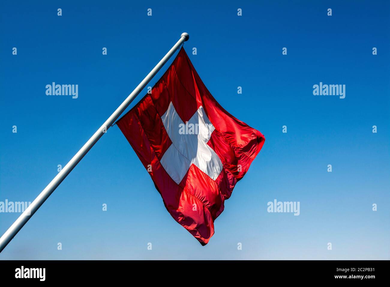 Schweizer Flagge . Schweiz Stockfoto