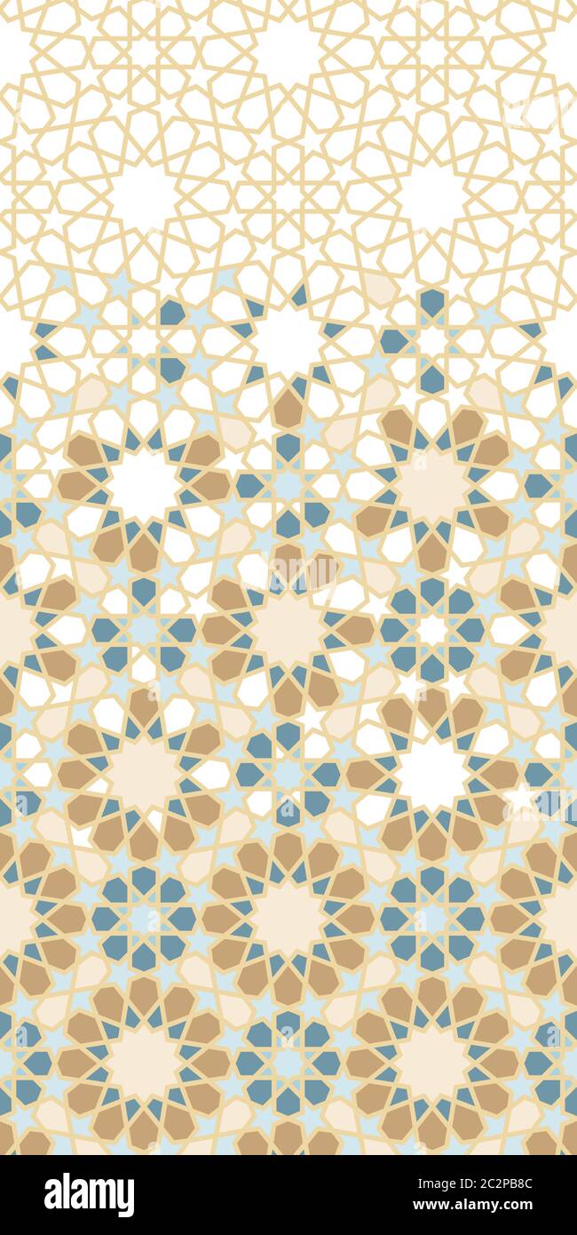 Morocco arabesque vector pattern. Geometric halftone morocco pattern with color tile disintegration Stock Vektor