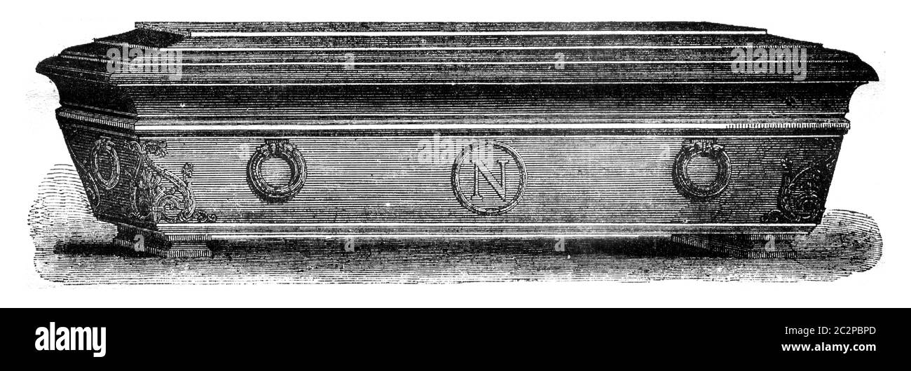 Der Sarg, Vintage gravierte Illustration. Magasin Pittoresque 1841. Stockfoto