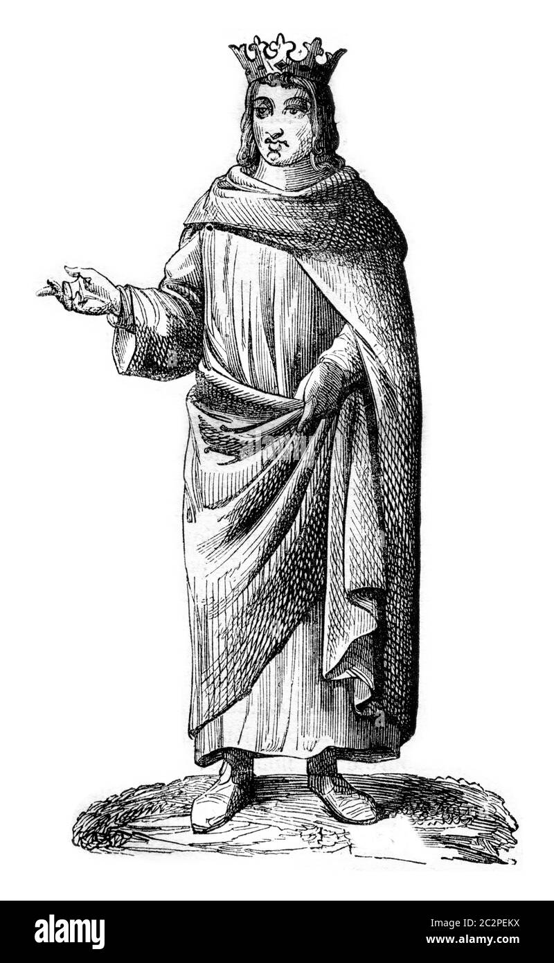 Louis XIII, neunten Jahrhundert, Vintage gravierte Illustration. Magasin Pittoresque 1843. Stockfoto