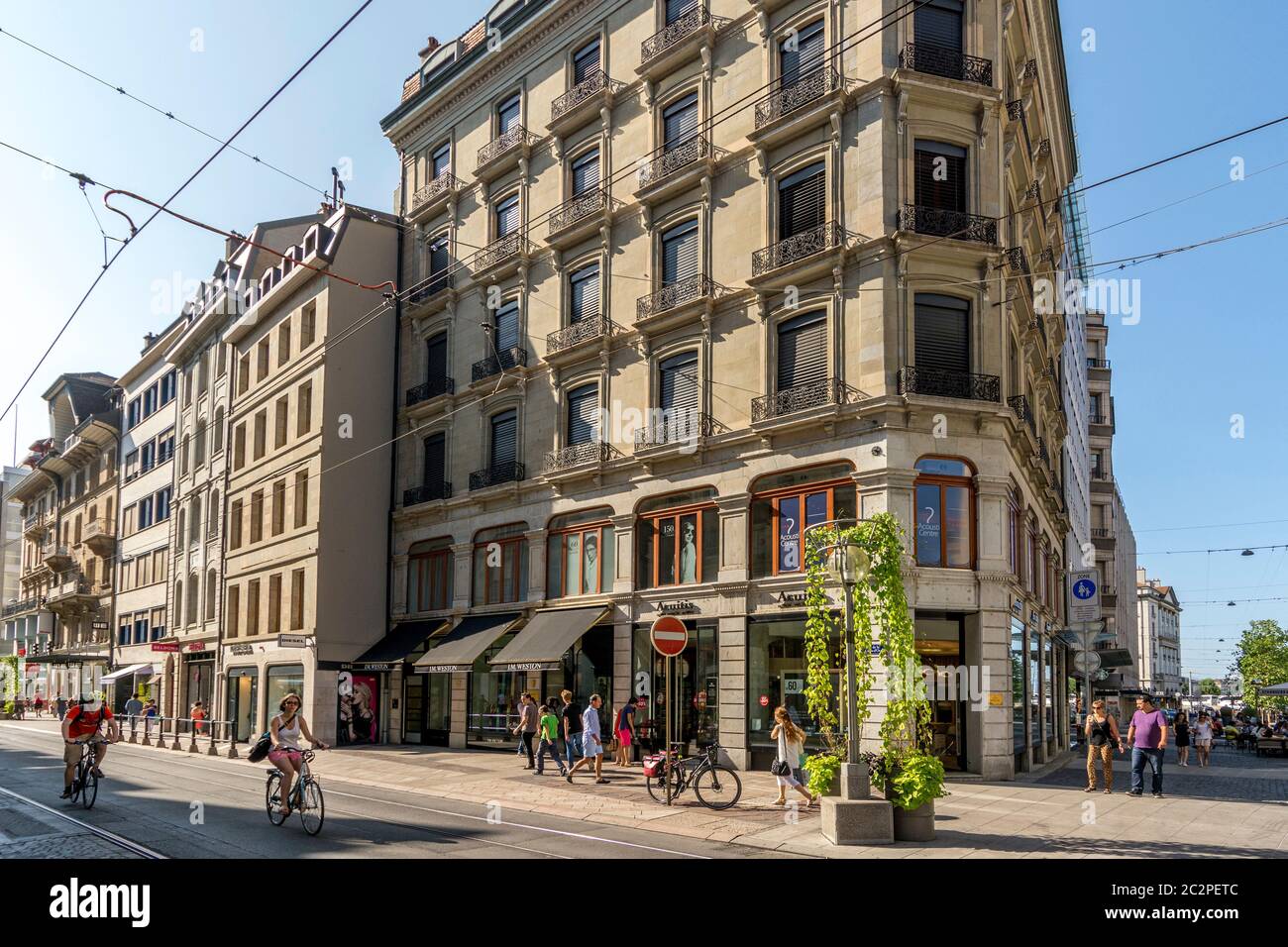 Rue de la Croix D'Or, Genf, Schweiz Stockfoto