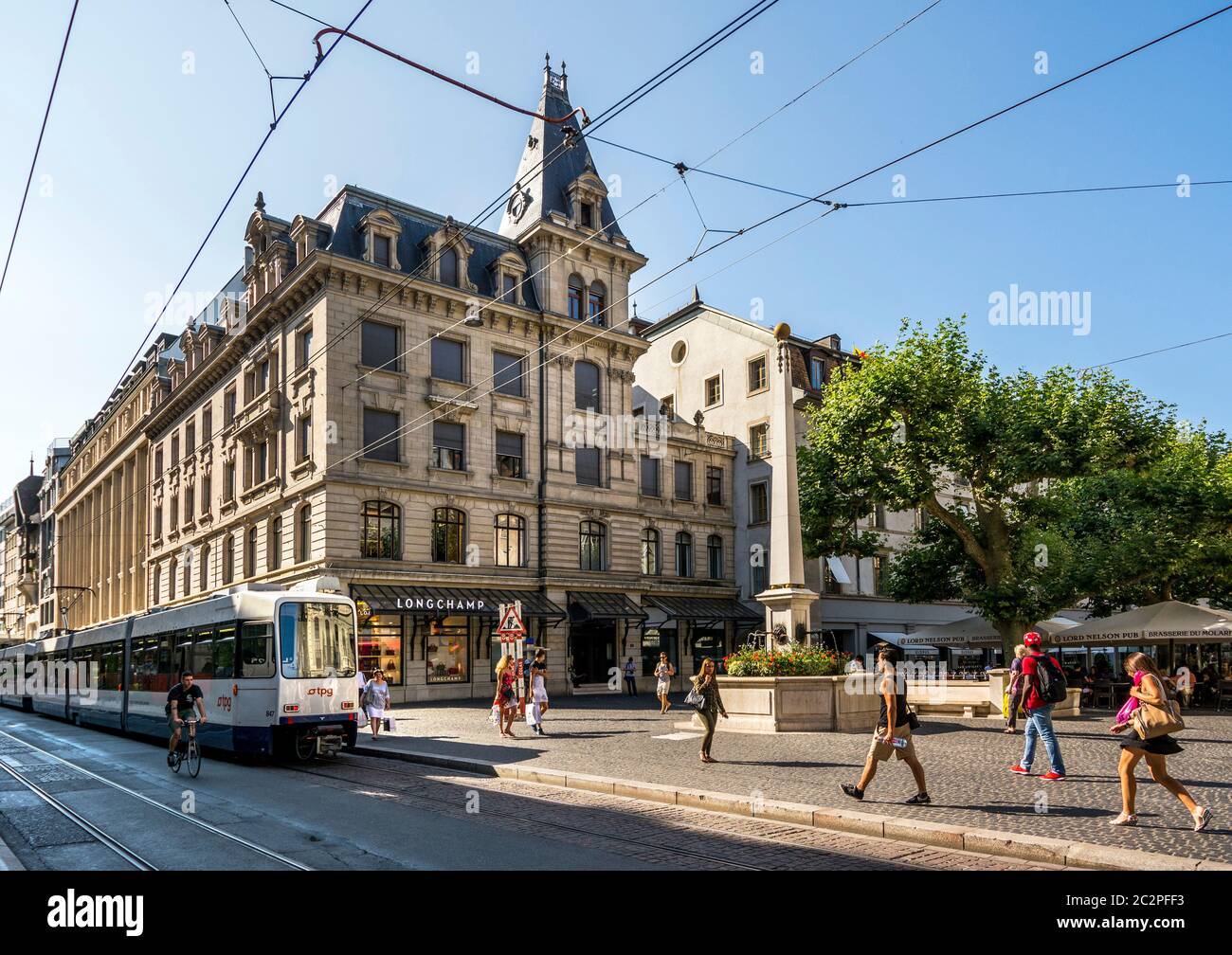 Rue de la Croix D'Or, Genf, Schweiz Stockfoto