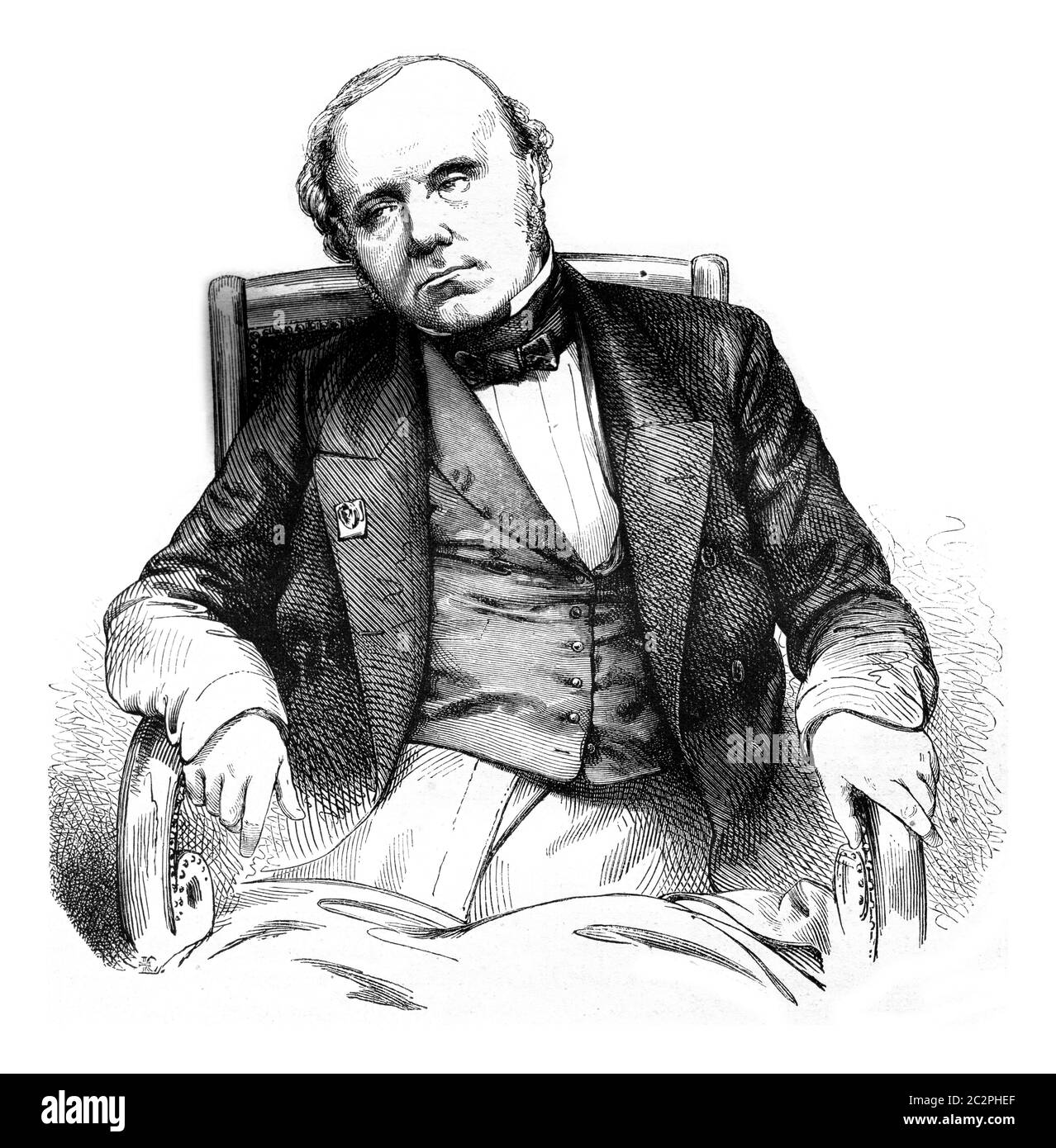 Augustin Thierry, Illustration mit Weinlese. Magasin Pittoresque 1857. Stockfoto