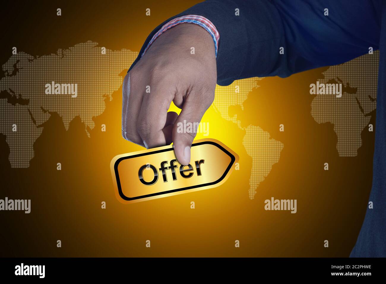 Smart Hand übersicht Rabatt tag Stockfoto