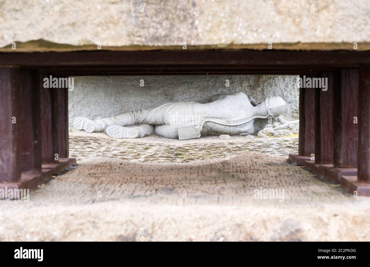 Die Gedenkskulptur der Kohlebergarbeiter, von Colin Wilbour, im Elba Park, ehemaliger Standort der Lambton Grube und der Kokerei, Houghton le Spring, England, Großbritannien Stockfoto