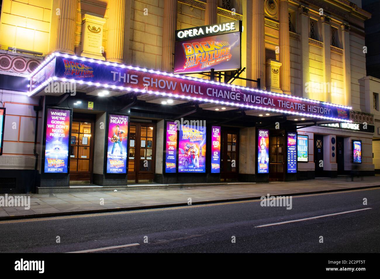 Zurück in die Zukunft im Opernhaus Theater Quay Street. Manchester UK. Stockfoto