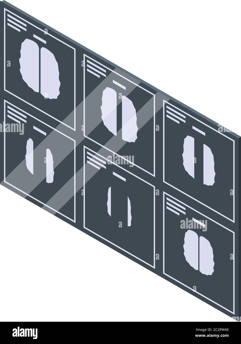 Symbol für Magnetresonanztomographie, isometrischer Stil Stock Vektor