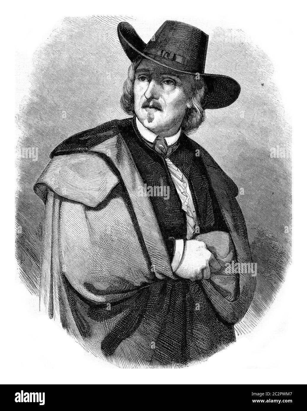 Pradier, Vintage gravierte Illustration. Magasin Pittoresque 1853. Stockfoto