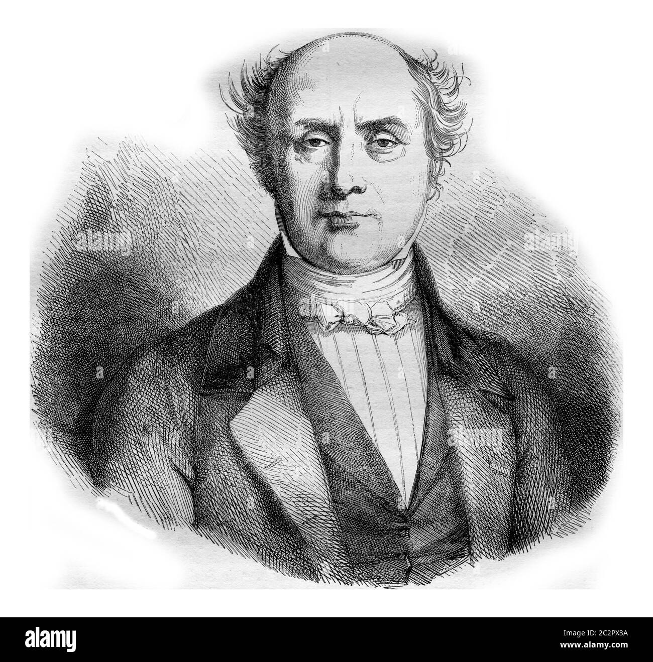 Walckenaer, gestorben 1852, Vintage gravierte Illustration. Magasin Pittoresque 1855. Stockfoto