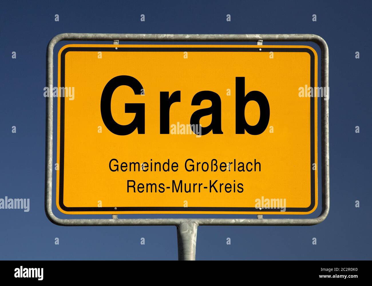 Ortseingang Grabschild, Bezirk der Gemeinde Grosserlach, Rems-Murr-Kreis, Deutschland Stockfoto