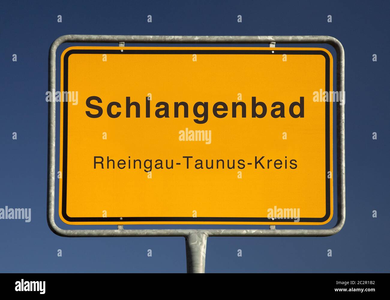 Stadtgrenzschild, Schlangenbad oder Schlangenbad, Rheingau-Taunus-Kreis, Hessen, Deutschland, Europa Stockfoto