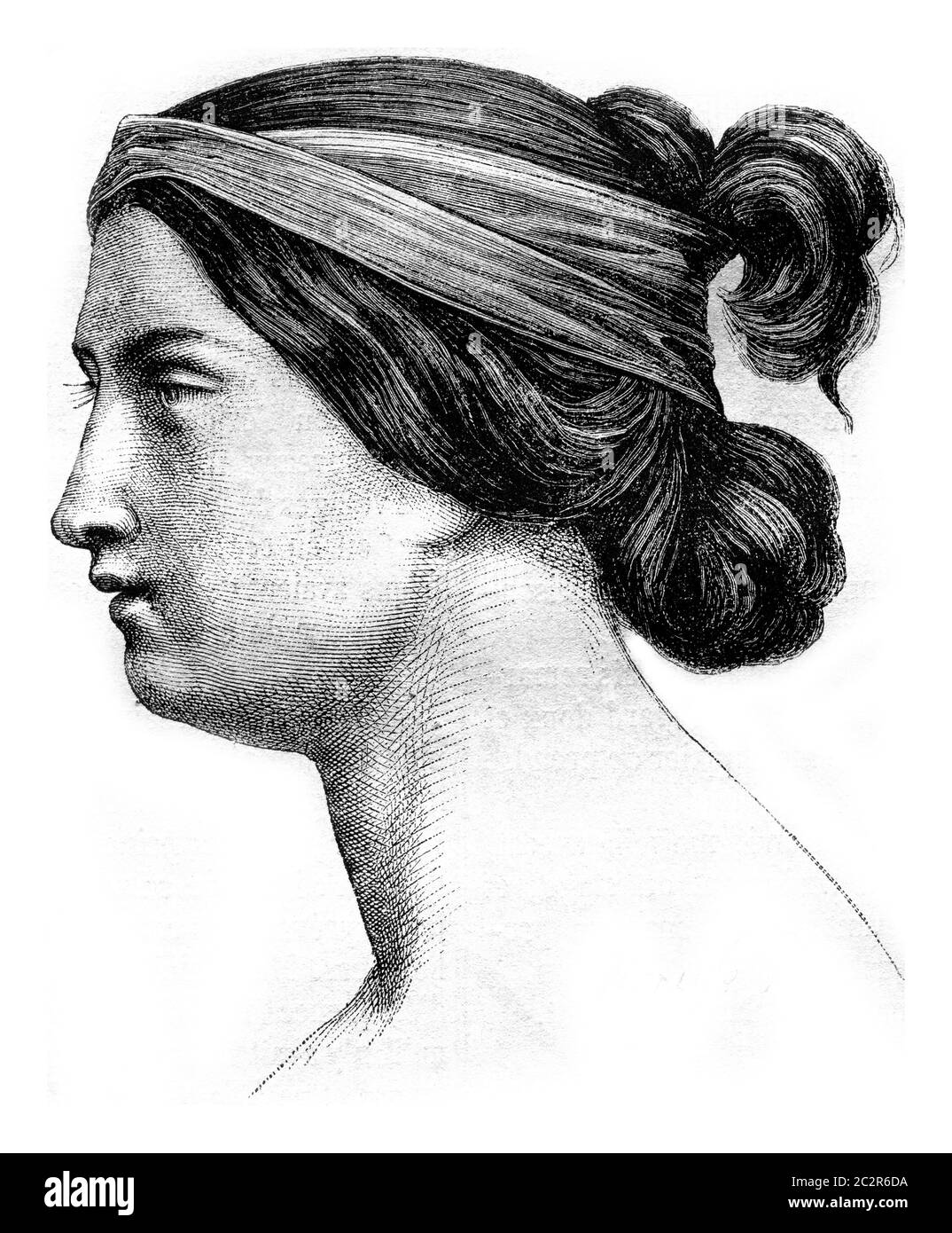 Abbildung Studie gemalt von Picot, Vintage gravierte Abbildung. Magasin Pittoresque 1870. Stockfoto