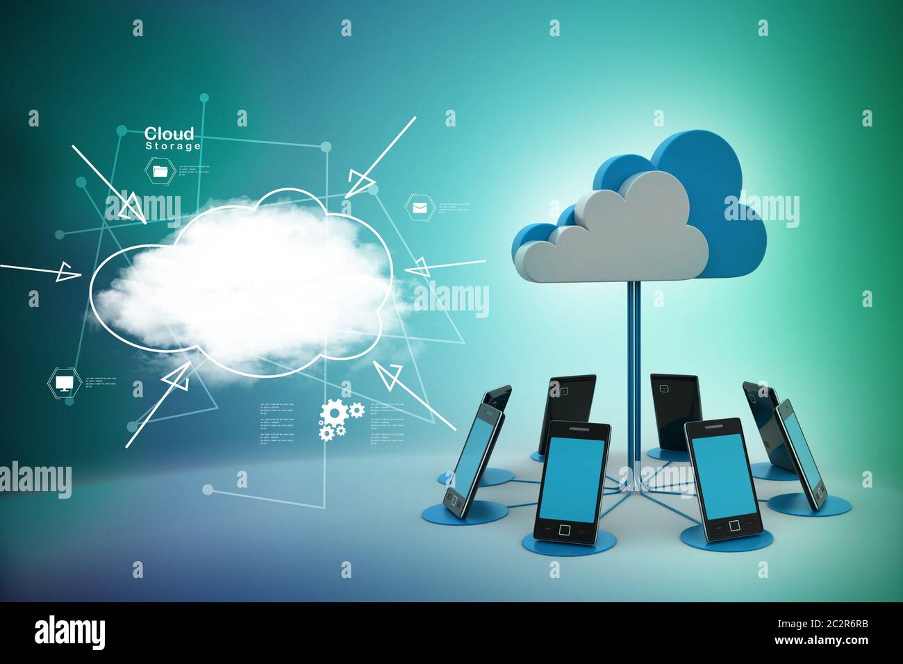 Konzepte cloud computing Geräte Stockfoto
