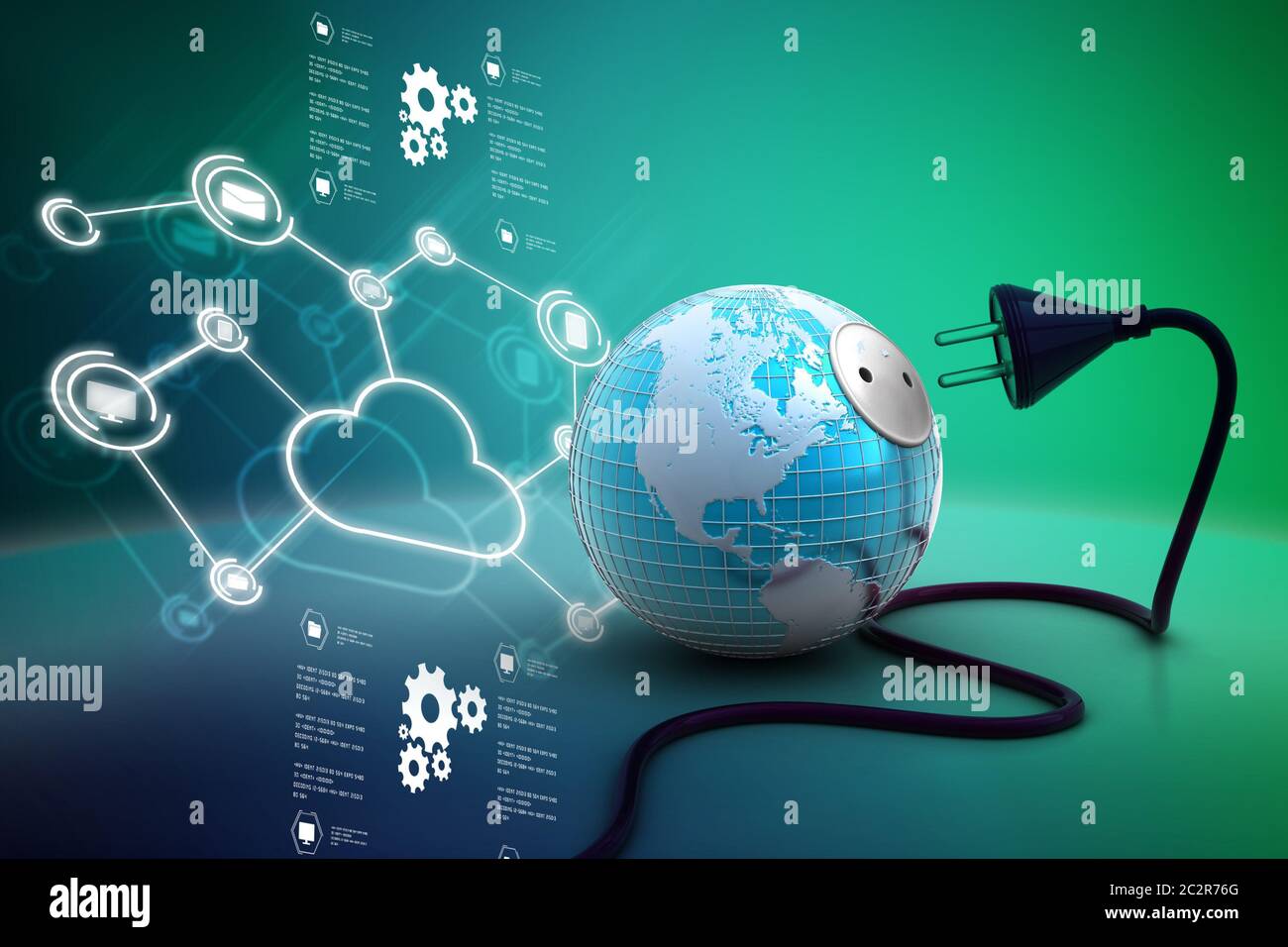 Globus mit Netzkabel Stockfoto
