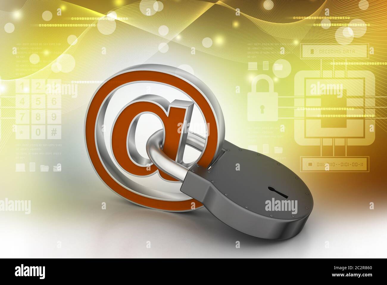 E-mail Sign mit Vorhängeschloss Stockfoto