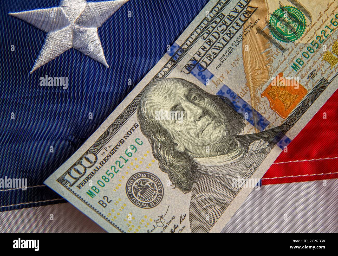 US-Flagge Dollar Stockfoto