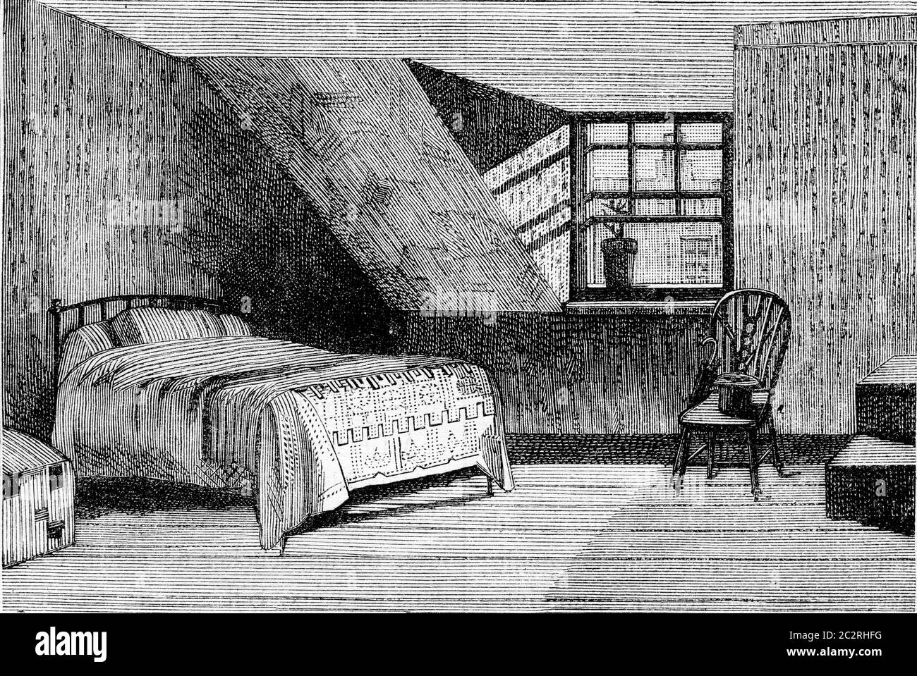 Haus, in dem Turner in Chelsea starb, Vintage gravierte Illustration. Magasin Pittoresque 1882. Stockfoto
