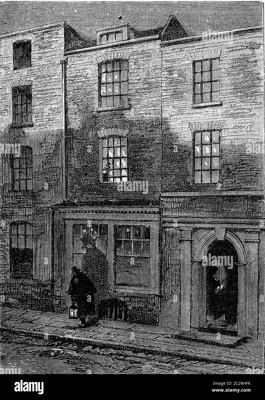 Haus, in dem Turner geboren wurde, Vintage gravierte Illustration. Magasin Pittoresque 1882. Stockfoto