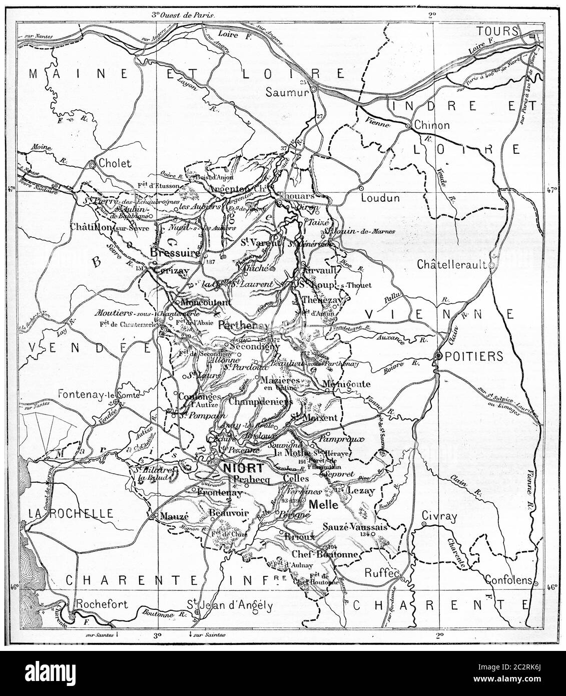 Karte der sevres abteilung SchwarzweißStockfotos und bilder Alamy