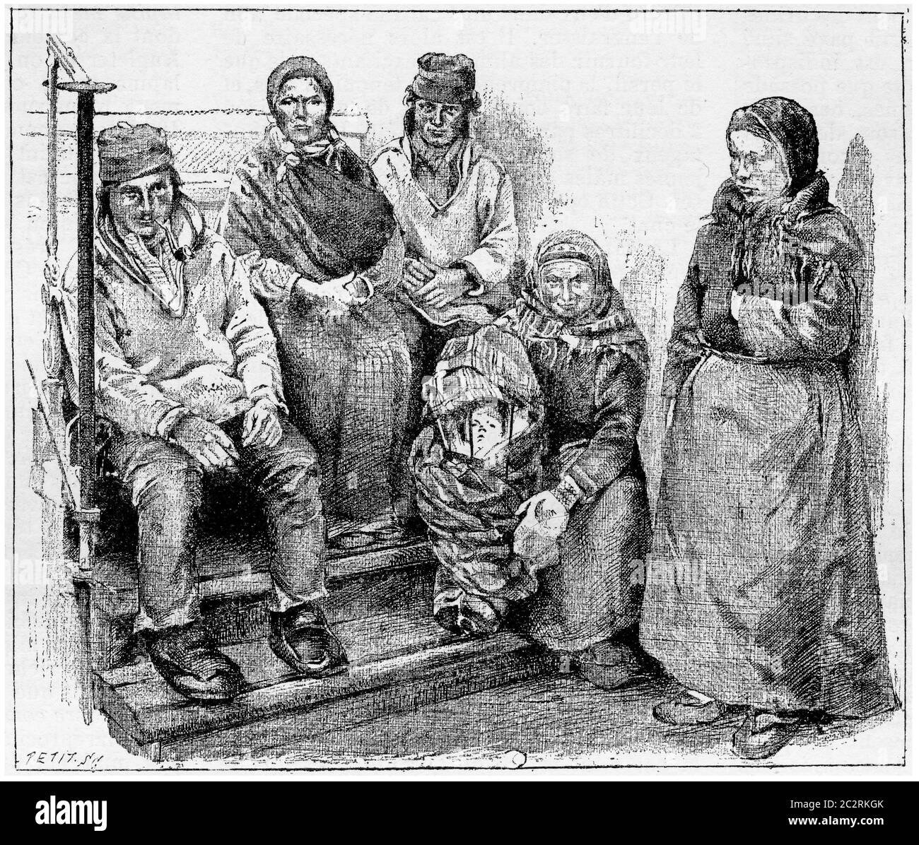 Laplanders oder Sami, Vintage gravierte Illustration. Wörterbuch der Worte und Dinge - Larive und Fleury - 1895 Stockfoto