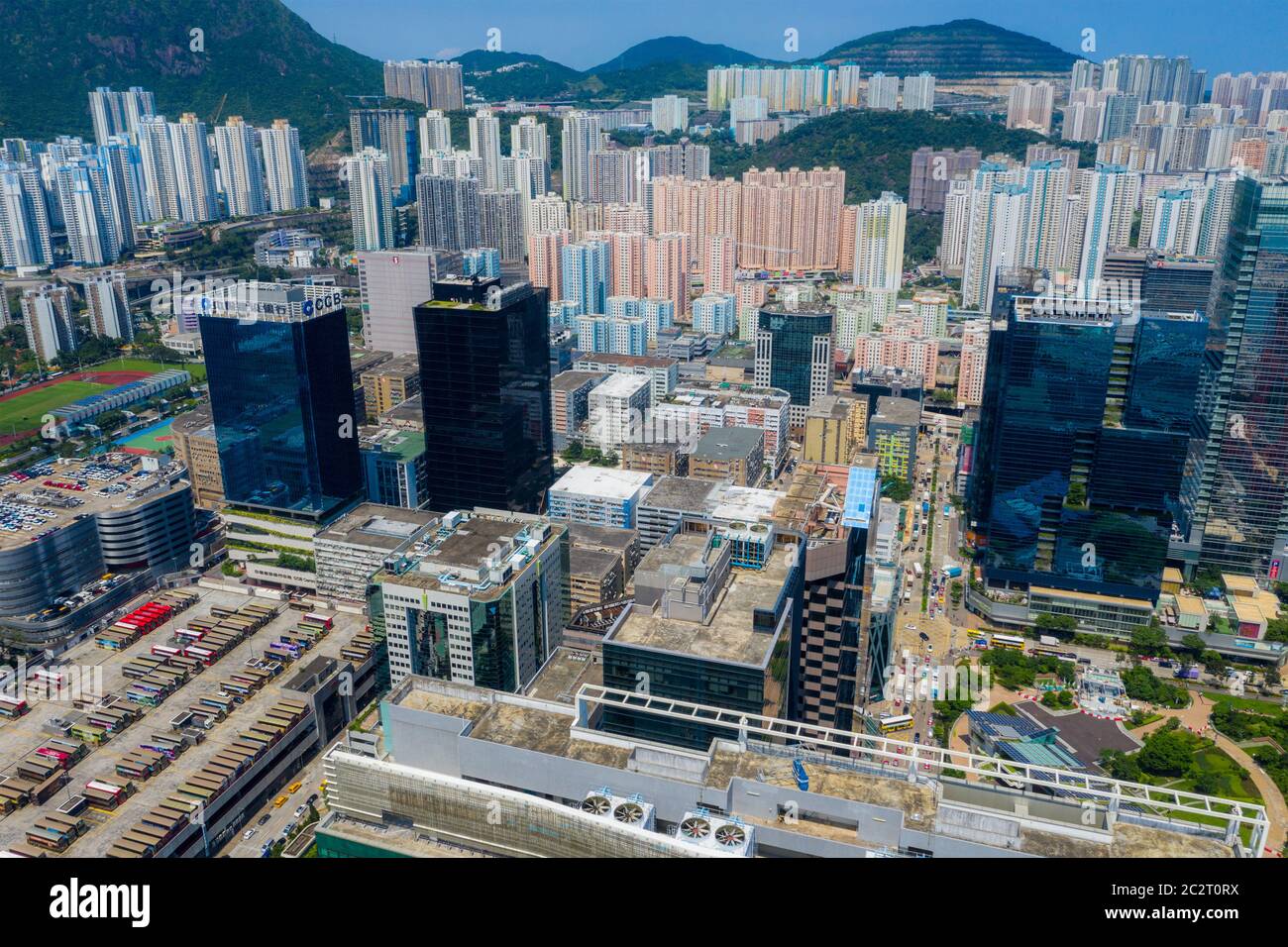 Kowloon Bay, Hongkong 07. August 2019: Hongkong City Stockfoto
