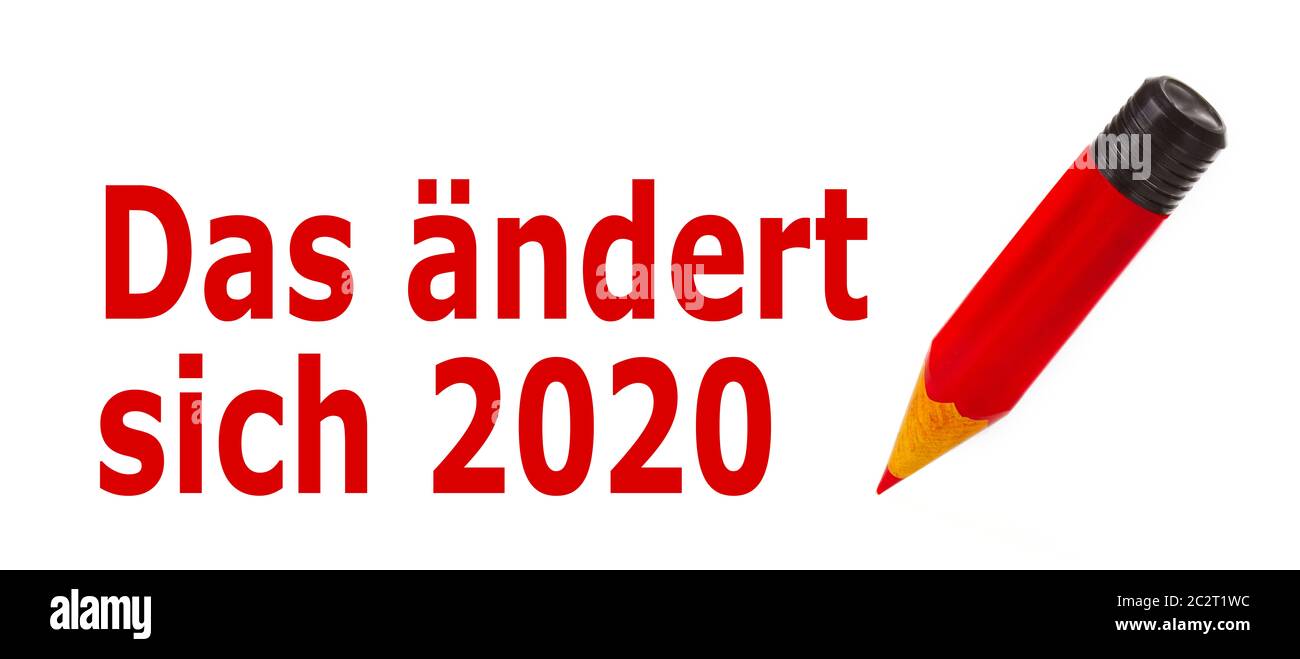Das ändert sich 2020 - Deutsche Sprache bedeutet - Änderungen im Jahr 2020. Symbol Konzept. Stockfoto