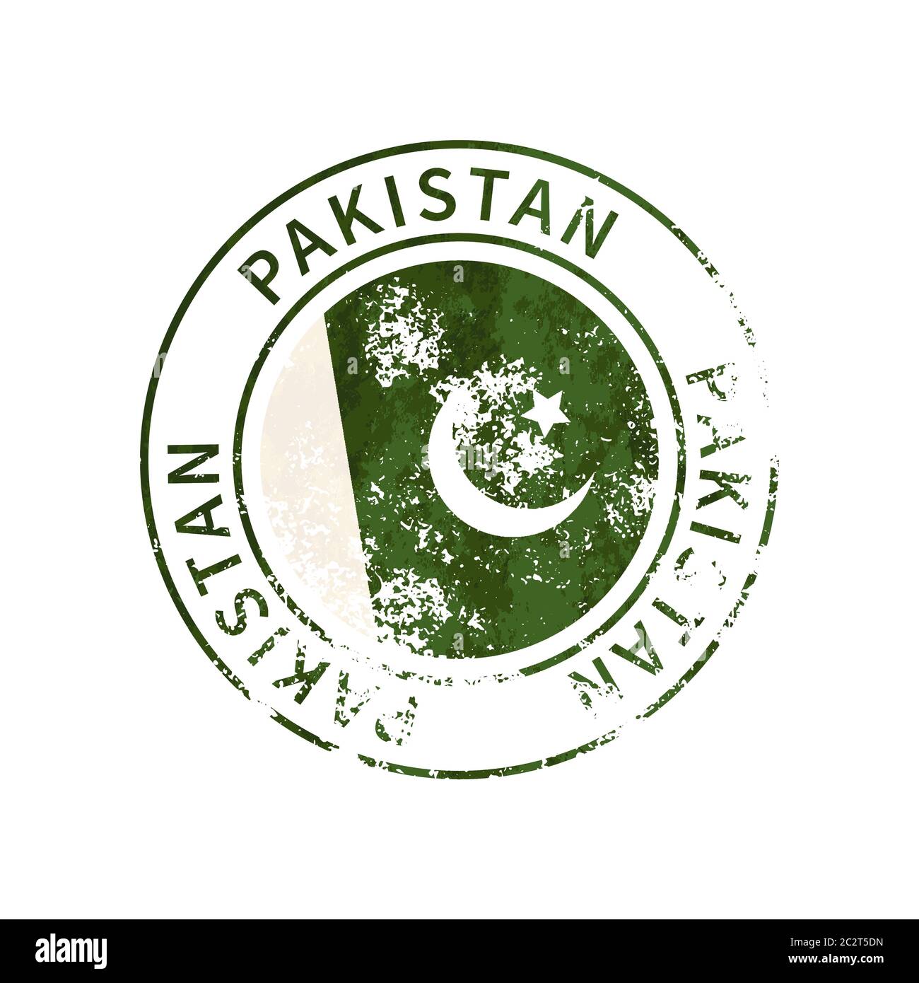 Pakistan Schild, Vintage Grunge Aufdruck mit Flagge auf weiß Stock Vektor