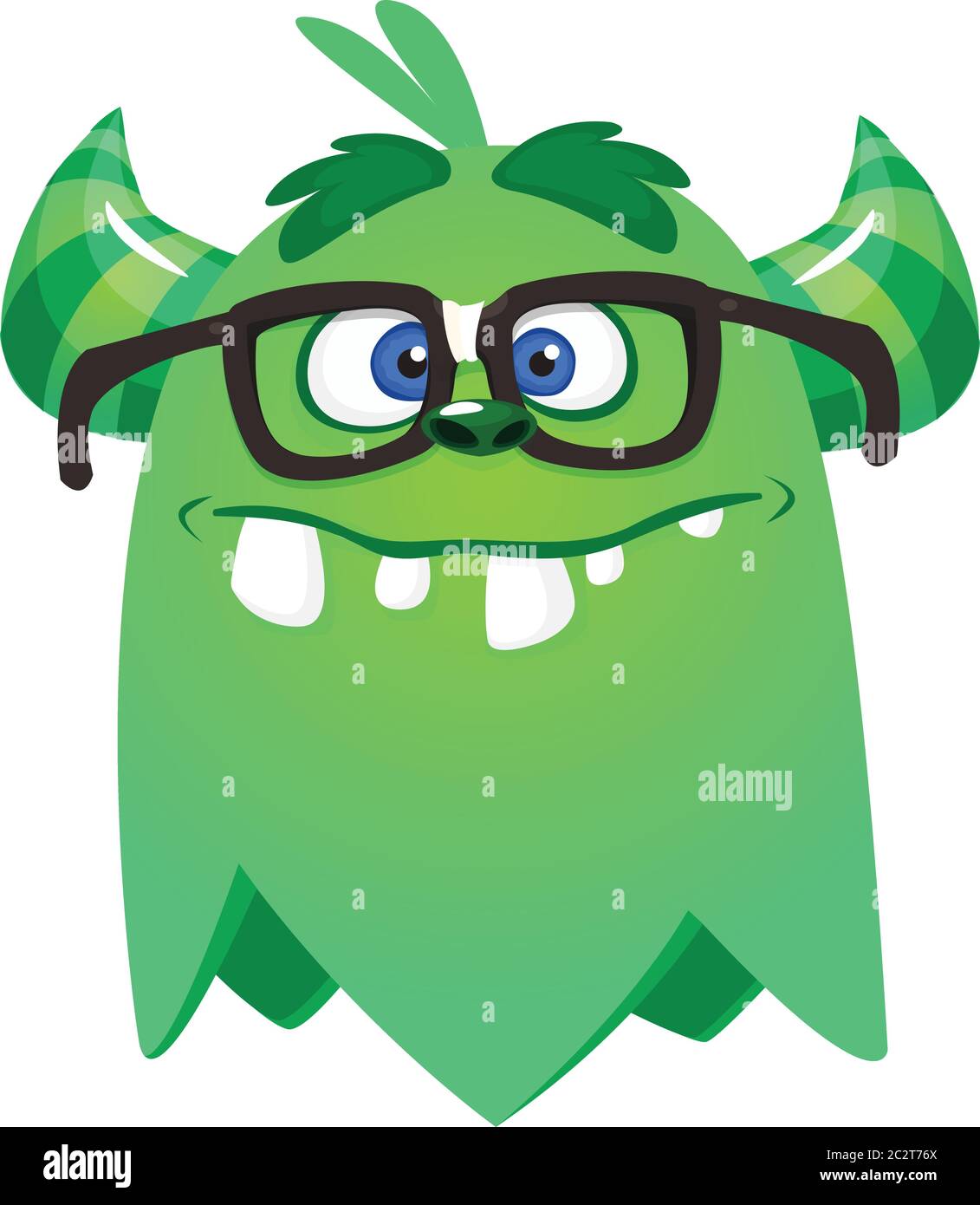Cartoon lustige Monster tragen Brillen. Illustration von aufgeregt Monster-Design Stock Vektor