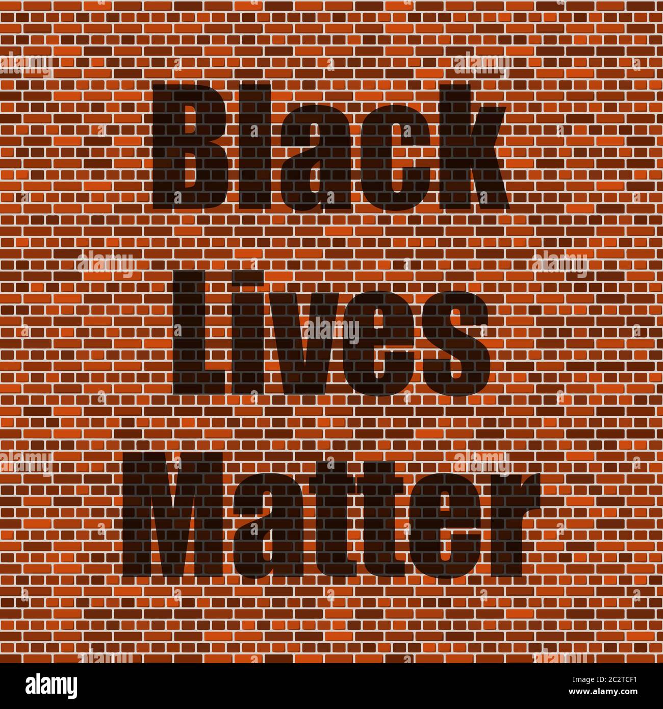 Black Lives Matter Banner für Protest auf Red Brick Wall Hintergrund Stock Vektor