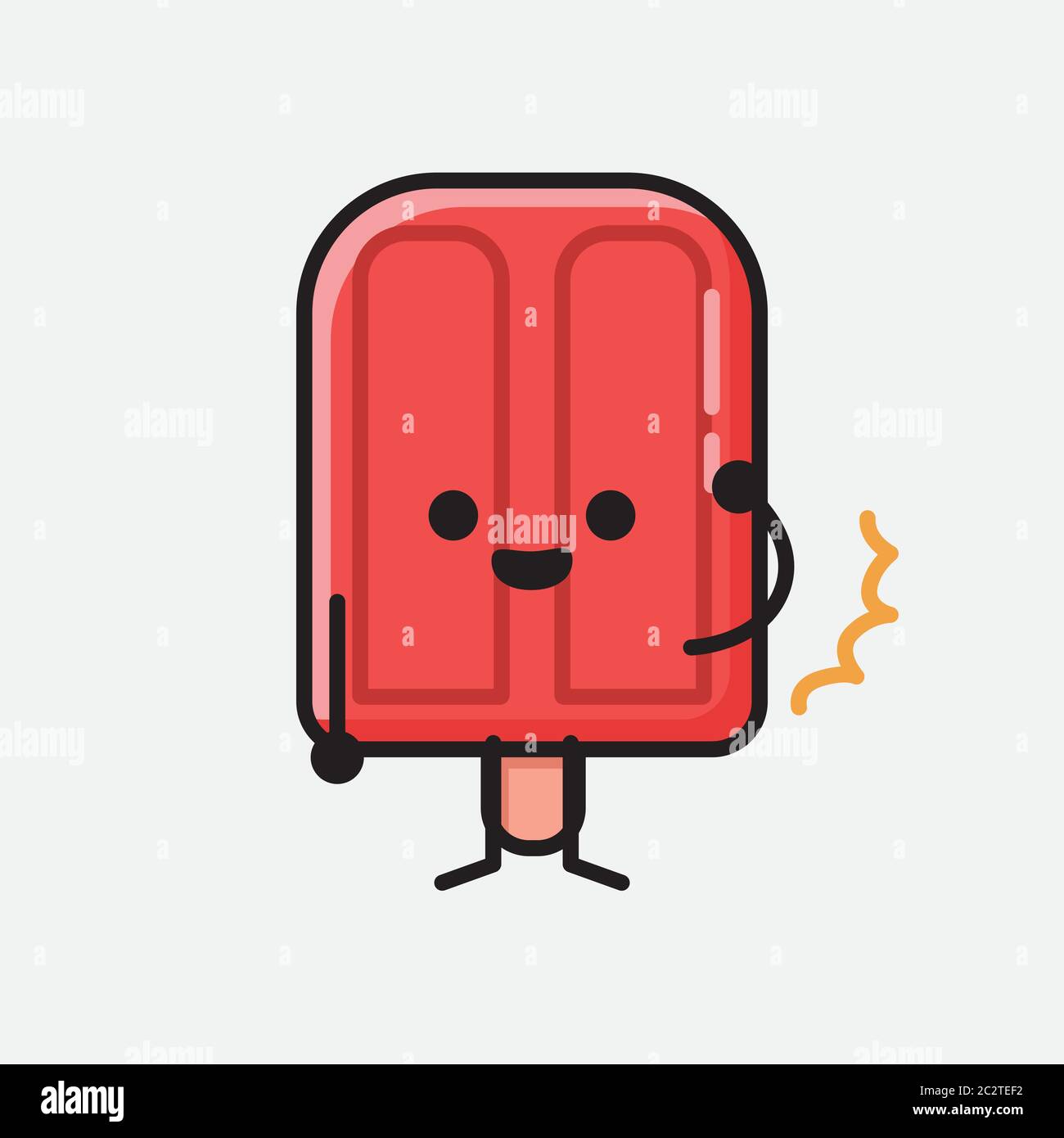 Eine Illustration von Cute Popsicle Mascot VektorCharakter in Flat