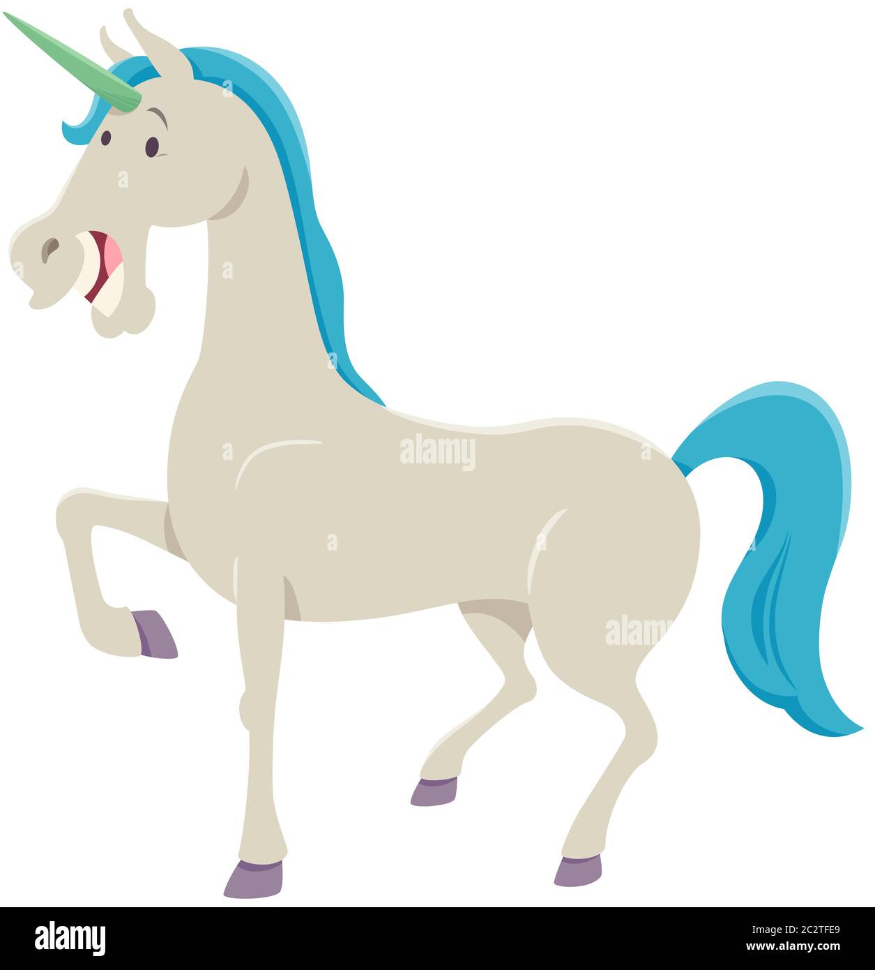 Lustige Einhorn Fantasie Charakter Cartoon Illustration Stockfotografie