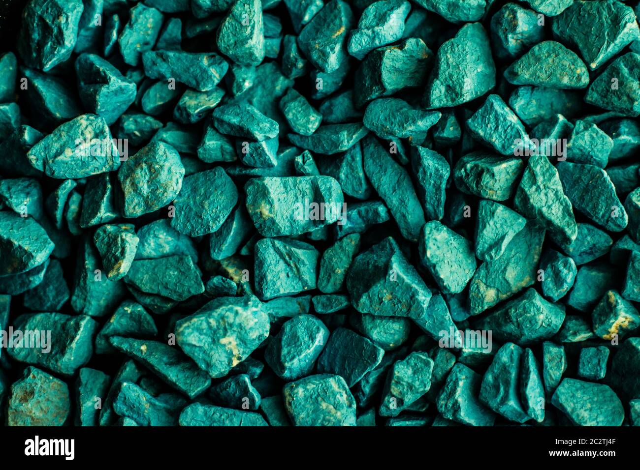 Emerald grünen Stein Kieselsteine als abstrakte Hintergrundstruktur, Landschaft Architektur Hintergrund, Innenarchitektur und texturierte Patter Stockfoto
