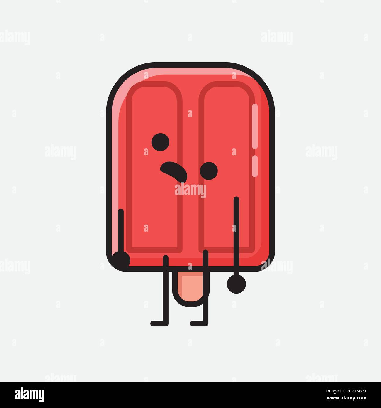 Eine Illustration von Cute Popsicle Mascot Vektor-Charakter in Flat Design Style Stock Vektor