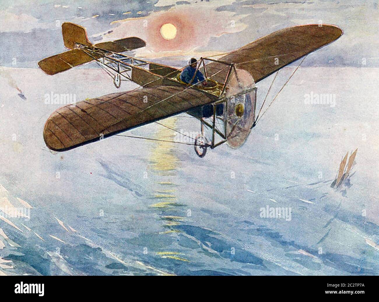 LOUIS BLÉRIOT (1872-1926) Französischer Flieger, der den ersten Flug überfliegt The English Channel 25. Juli 1909 Stockfoto