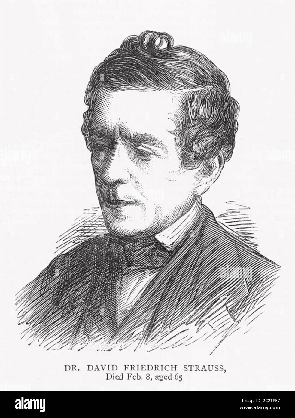 DAVID STRAUSS (1808-1874) Deutscher protestantischer Theologe und Schriftsteller Stockfoto