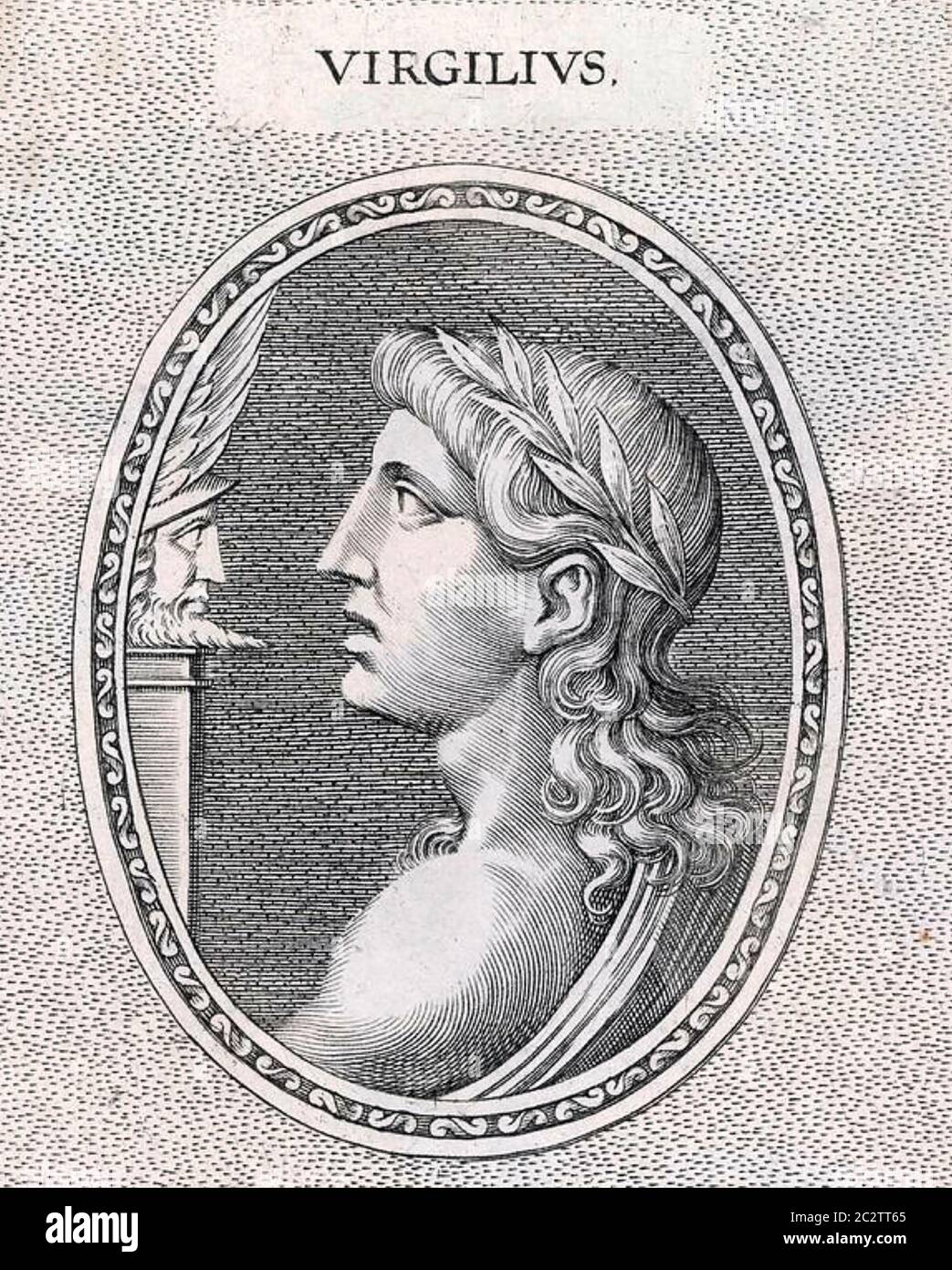 VIRGIL (70-19 v. Chr.) Römischer Dichter der Augustinerzeit in einem Stich aus dem 18. Jahrhundert Stockfoto