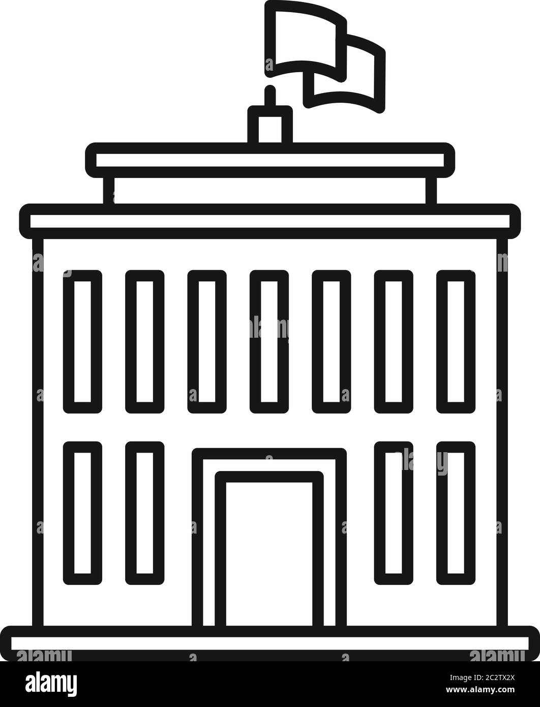 Symbol für die Universität „Bildung“. Skizzieren Bildung Universität Vektor-Symbol für Web-Design isoliert auf weißem Hintergrund Stock Vektor