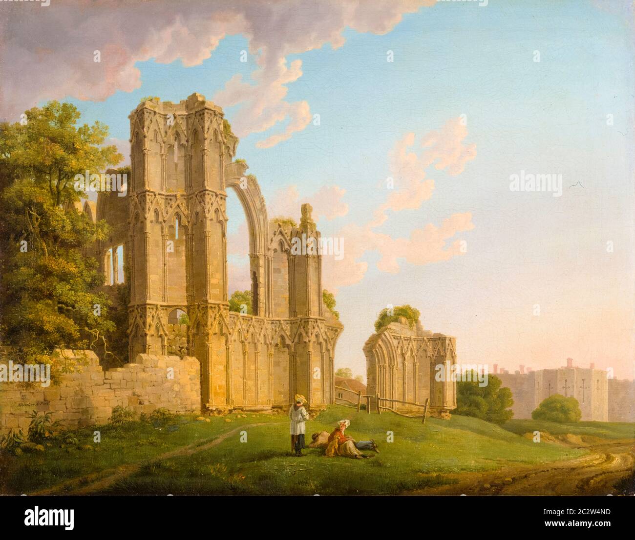 St Mary's Abbey, York, Landschaftsmalerei von Michael 'Angelo' Rooker, um 1778 Stockfoto